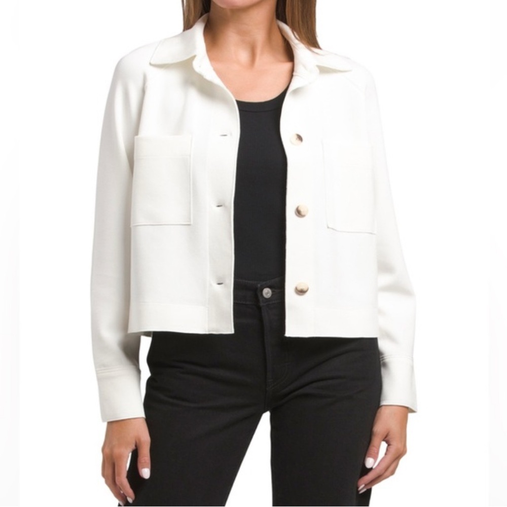 Rachel Zoe NWT Cream Snap-Up Fitted Blazer Jacket Size Small